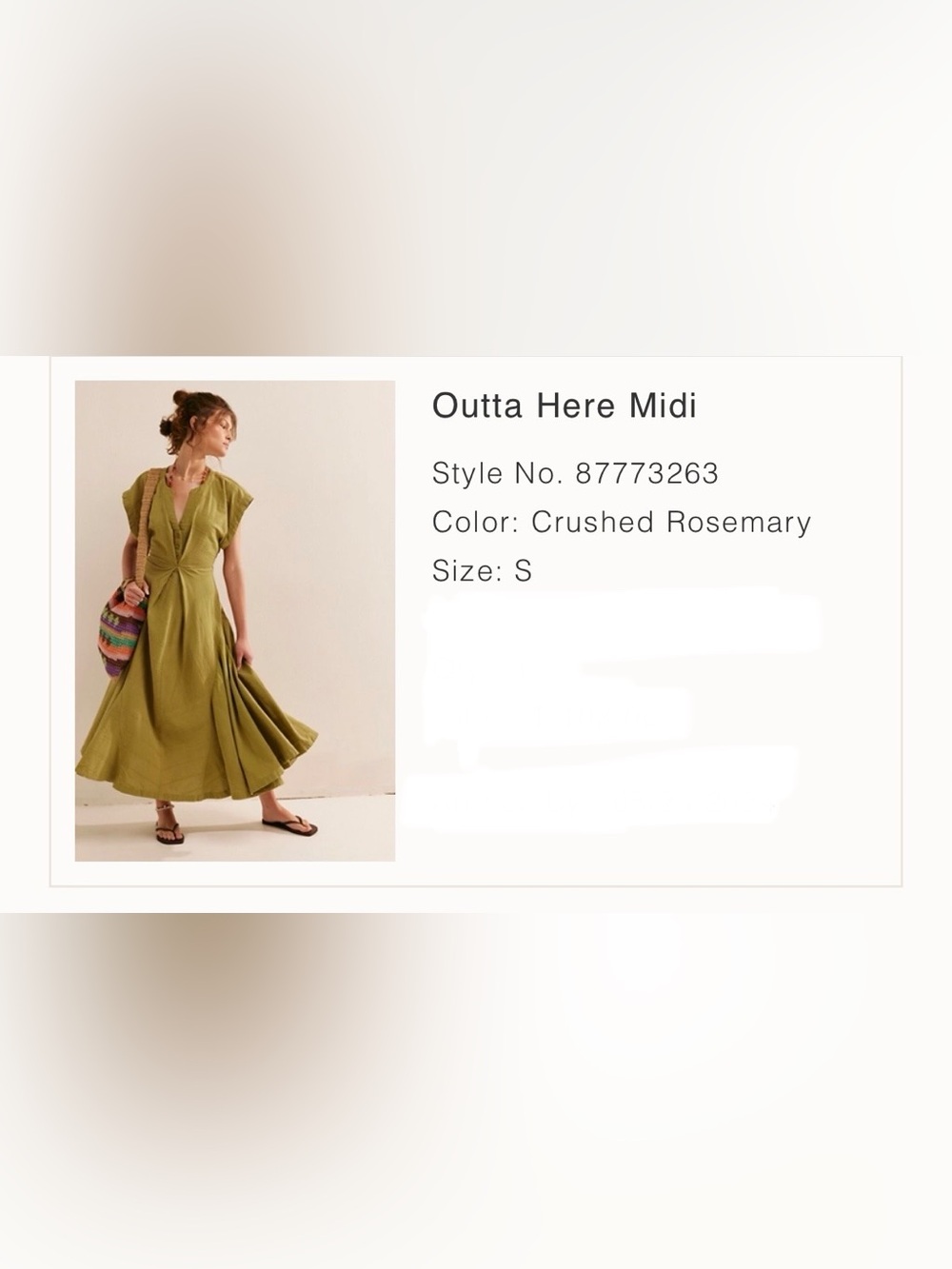 Free People Outta Here Midi Dress- Crushed Rosemary